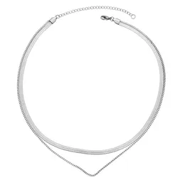 Titan Steel Stacking Necklace Net Celebrity Ins Enkel Fashion Cold Wind Nisch Clavicle Chain