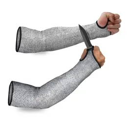 Pair Long Cut Resistant Knit Sleeves Level 5 Protection Helps Prevent Scrapes Scratches Skin Safety Protective Arm Elbow & Knee Pads