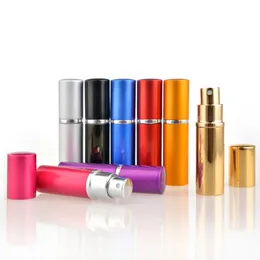 10ml Refillable Przenośne Mini Perfumy Atomizer Atomizer Traveller Aluminium Puste Butelki Parfum Travel Cosmetic Container Support Logo Dostosowane