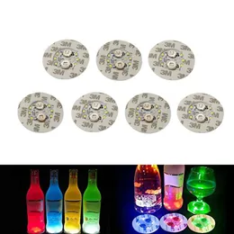 10 sztuk LED Coaster Miga Światła Żarówka Butelka Nargiwarka Nowość Oświetlenie Maty Kubek Kolorowe Światło Do Christmas Party Wedding Club Decoration