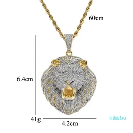 Luxury Lion Chain Necklace for Men Hip Hop Rapper Style, Iced