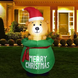 Decorazioni natalizie 4ft Cute Gonfiabile Renna Gonfiabile Con Luci A LED Per Natale Cortile Prato Decorazione Esterna Spina Europea