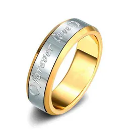 Par Forever Love Ring Rostfritt Stål Färg Ringar För Kvinnor Smycken Koreansk Classic Par Ring Smycken Anel Anillos JL122 G1125