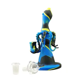 Tubi in silicone narghilè polpo creativo con piattaforme petrolifere portatili Dab Accessori per fumatori Bong