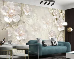 İnci elmas pembe çiçekler duvar kağıdı ev geliştirme oturma odası yatak odası mutfak modern boyama duvar 3d duvar kağıtları
