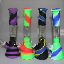 Silicone Dab Rigglas Bong Oil Rigs Herb Bubbler Hookah Bowl Mini Pipe Wax Hookahs Recycler Chilli Bongs