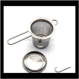 Coffee Tools Drinkware Kitchen, Dining Bar Home & Garden Drop Delivery 2021 Teapot Strainer Cap Stainless Steel Loose Leaf Tea Infuser Basket