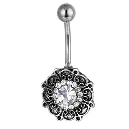 YYJFF D0730 BELLY NAVEL NAIL NO-DAGGE BECK-knappringar Body Piercing Navel Rings 14ga 16mm Rostfritt stålstänger