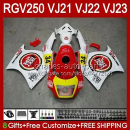 OEM Bodys Kit For SUZUKI 250CC RGV250 SAPC VJ21 RGV250 RGV-250CC 88 89 Bodywork 21HC.27 RGVT-250 RGV-250 Panel RGVT RGV 250 CC 1988 1989 Full Fairings Kit white glossy