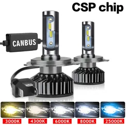 1 par CSP -bil LED -strålkastare H4 H7 H8 H10 9012 H11 H27 9005 HB3 9006 HB4 4300K ​​6000K 8000K