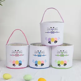 Stock Festive Easter Basket Bucket Bunny Rabbit Ears Storage Handbag Basket Cute Gift Bags Portable Xu