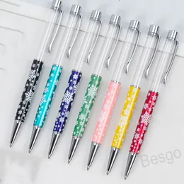 Boże Narodzenie Snowflake Pusty długopis wielofunkcyjny DIY Ballpoint Metal Anti Skid Ballpoints School Student Papier Materiały Prezent BH5544 TYJ