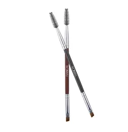 Pro Series Double Nighted Confiented Brush Spoolie - Bangle Brow Brushes للتطبيق الدقيق ومزج مساحيق الحواجب العين والشمع Gels نباتي مجاني