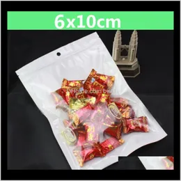 Other Event Festive Party Supplies Home Garden Drop Delivery 2021 200Pcs 6x10Cm 2Dot4x3Dot9 Clear add White Pearl Poly Opp Packing Zip Lo