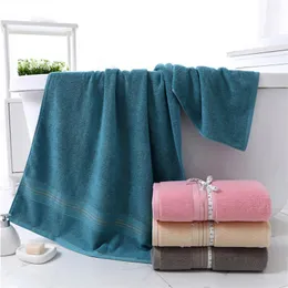 Handduk 100% bomullsbad tjock absorberande vuxna handdukar fast färg mjuk ansikte handdusch för badrum tvättduk 70x140