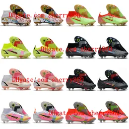 2021 Sapatos de futebol Mercurial Superfly VIII Elite SG Pro Anti Clog Baixo Alto Ankle Mens Botas de Futebol Neymar Cristiano Ronaldo Cr7 Cleats