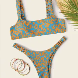 Para Praia Seksi Leopar Push Up Bikini Kadınlar Mayo Tanga Set Brezilyalı Mayo Kadın Mayo 210629