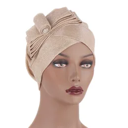 Moda Muzułmanin Turban Dla Włosów Kobiety Wrap Head Caps Lady Śpi Hat Kobieta Hairloss Chemo Indie Kapelusz Satin Turbante Mujer 2022