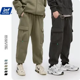 التضخم سميكة الصوف sweatpant الرجال الشتاء الدافئة لينة بلون فضفاض صالح بنطلون 3249W 210715