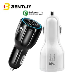 QC 3.0 Dual USB Charger High Speed ​​Szybki ładowanie ładowania samochodów 3.1A Szybki ładunek do telefonu iPhone Samsung Smart Telefon