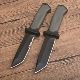 Utomhus överlevnad rak kniv 12c27 tanto punkt svart blad full tang frn hantera camping vandring räddning knivar med kydex