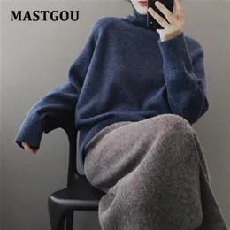 Maszynowy Zimowy zimowy Sweter Kobiety Dzianiny Kaszmirowe Sweter z długim rękawem Turtleneck Loose Jumper Ciepły Pull 210903