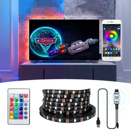5M10M Bluetooth USB Led Strips Lights RGB 5050 Flexible Led Lighting Lamp luces Ribbon Phone APP Control For TV BackLight Party