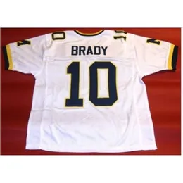 Custom 009 Youth women Vintage 10 TOM BRADY CUSTOM MICHIGAN WOLVERINES Football Jersey size s-5XL or custom any name or number jersey