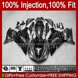 OEM Injection For KAWASAKI NINJA ZX14R ZZR-1400 ZX 14R 14 R ZZR1400 06-11 Body 4No.170 ZX-14R 06 07 08 2009 2010 2011 ZZR 1400 CC 2006 2007 2008 09 10 11 Fairing black grey