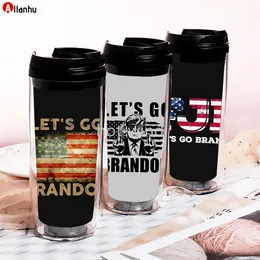 Let's Go Brandon Tumblers Double-layer Fashion Plastic Cup Portable FJB Water Cups Mug Trump Biden style