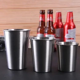 304 Kubek ze stali nierdzewnej 17oz / 500ml 20oz / 600ml 1 Kubek ścienny Puchar wina Piwo Kawowe Szkło Bezpieczne Drinkware Przenośna Układnia Pojedyncza warstwa