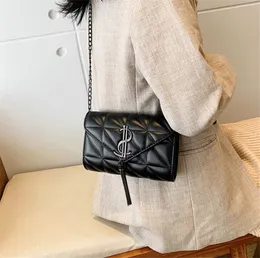 PB0023 Fashion Metal $ Tassel Black PU Leather Bags Chain Single Shoulder Messenger Bag Handbag for Women In Stock