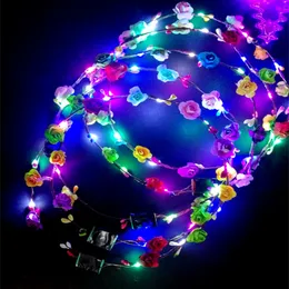 Jul Prom Party Nyårs glödande kranskombination LED Glödande Tiara Glödande Toy Headband Push Toy Gift Whileale