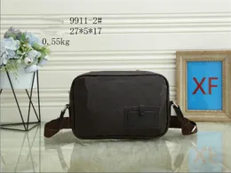Bolso de hombro de diseñador Cross body Men Pu Bolso de cuero Maletín negro Marrón Laptop Messenger Bags Fashion Camera Purse k9911 # -2 27cm