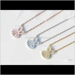 ペンダントペンダントジュエリードロップ配信2021 10PCS- N117 TINY HONEY BUMBLE NECKLACEクイーンビーかわいい昆虫マルビービーハイブネックレスXNDTY