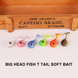6Pcs/Lot Soft Lure Big Head Fish T-Tail Soft Fishing Baits Artificial Silicone Attractive Crankbaits Lifelike Fishing Baits