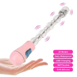 Massageartikel G-Punkt Vagina Brustmassagegerät Zauberstab Vibratoren Flexible weibliche Masturbation Große Dildos Analplug Sexspielzeug für Frauen