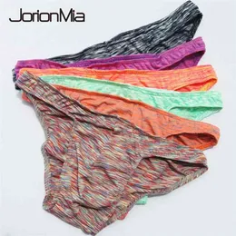 5 pcs Sexy Briefs Macio Soft Algodão Sexy Underwear Masculino Hips Up Underpants Jockstrap Colorido Undies Cueca CKYH05 210730