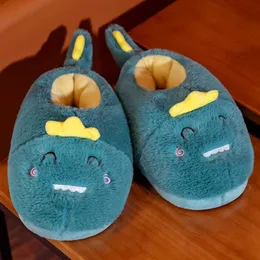 Size 35-42 Indoor Slippers Cute Bear Dinosaur Warm Woman Girl Unisex Non-slip Cotton Slipper Gift Qq836 210625 GAI