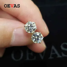 Ovas Real 0.5 / 1 Carat D Cor Moissanite Bridal Brincos Brincos 100% 925 Sterling Silver Spellling Festa de Noivado Fine Jóias