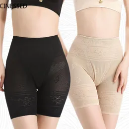 Shorts senza cuciture nere Donne più stampa floreale in pizzo Jacquard elastico mutandine che modellano le mutandine sotto le gonne femminili