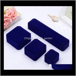 Bins Storage Housekeeping Organization Home & Garden Drop Delivery 2021 Fashion Square Veet Blue Jewelry Boxes Packaging For Pendant Necklace