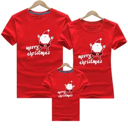 Julhjort bomull T-shirt Mamma dotter Fader Barnkläder Matchande Kläder Ställer Familj Look Mamma och Me 210417