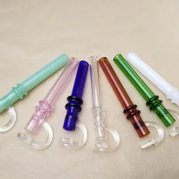 Colorful Great Pyrex Glass Oil Burner Pipe Clear smoking pipes Tube One Hitter Piece