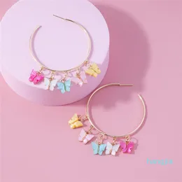 Butterfly Ear Rings For Women Acrylic Animal Sweet Color Earrings Simple Aesthetic Brinco Girls Jewelry Drop
