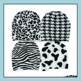 Paraorecchie Cappelli Berretti Cappelli, sciarpe Guanti Moda Aessories Cappello Uomo e donna Berretti lavorati a maglia sciolti Autunno Inverno Motivo leopardato Maculato Woo