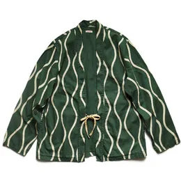メンズジャケットKapital Hirata Hoingファッション汎用キモノシャツリップル排出レースルーズコート