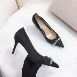 Classic Women Dress Shoes fashion good quality brand Leather high heel Weding shoe female Designer sandals Ladies Comfortable casual party Shoes pumps C90822