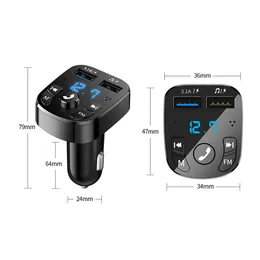 Bilhänder- Bluetooth kompatibel med 5 0 FM sändare Bil Player Kit Card Car Charger Snabb laddare med QC3 0 Två USB-jack 270T