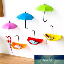 6 pçs / lote guarda-chuva em forma de chaveiro criativo cremalheira de cabide decorativo home gancho de parede para cozinha organizador acessórios de banheiro